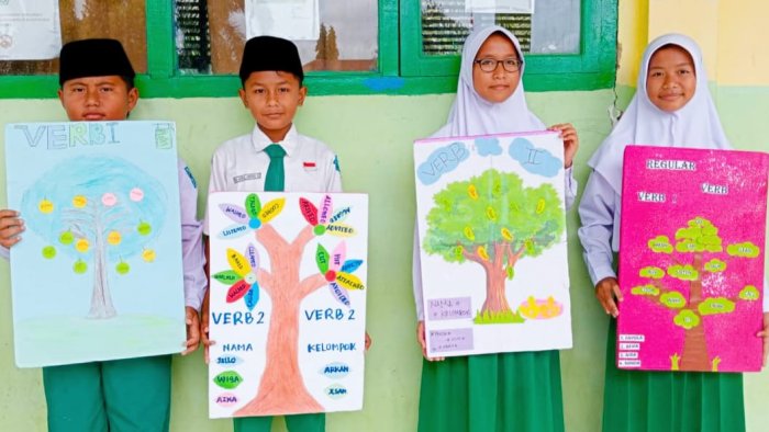 Verb Tree, Cara Kreatif Siswa MIN 4 Tebo Kuasai Simple Past Tense