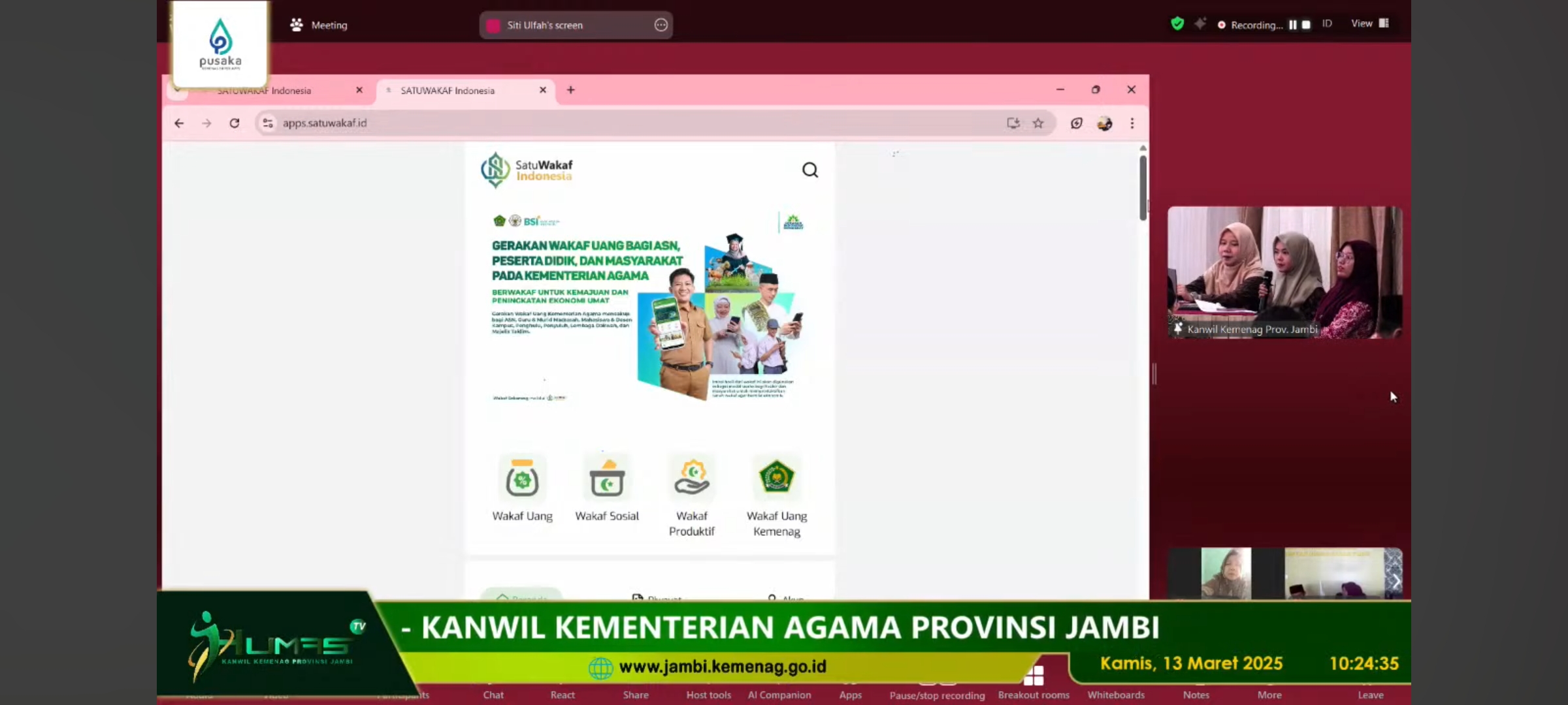 Kepala MIN 4 Tebo Ikuti Launching Gerakan Wakaf Uang Kepala MIN 4 Tebo Ikuti Launching Gerakan Wakaf Uang