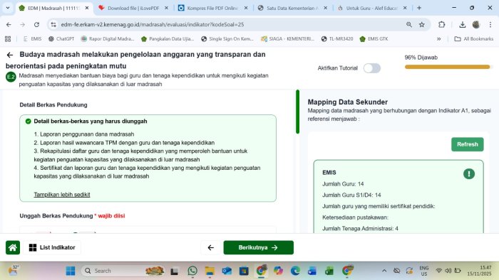 Mengukur Capaian 8 SNP: Hasil EDM Tentukan Arah Strategis Program Pengembangan MIN 4 Tebo