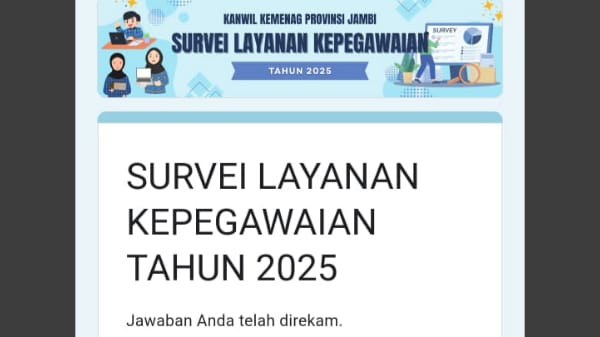 Guru MIN 4 Tebo Isi Survei Kepuasan Layanan Kepegawaian Kanwil Guru MIN 4 Tebo Isi Survei Kepuasan Layanan Kepegawaian Kanwil