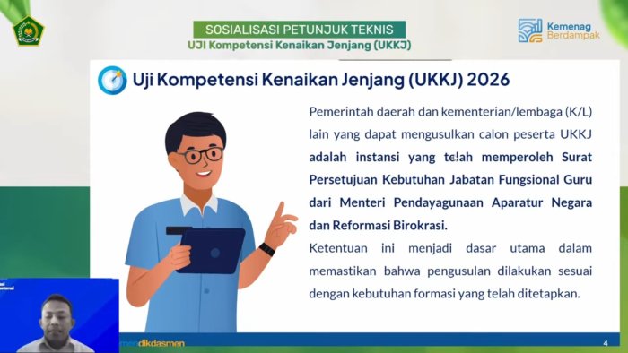 Guru PNS MIN 4 Tebo Ikuti Sosialisasi Daring, Persiapan Menuju Uji Kompetensi Kenaikan Jenjang Jabatan Fungsional 2026