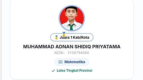 Lolos ke Provinsi, Murid MIN 4 Tebo Raih Juara 1 Matematika Terintegrasi OMI 2026 Tingkat Kabupaten Tebo Lolos ke Provinsi, Murid MIN 4 Tebo Raih Juara 1 Matematika Terintegrasi OMI 2026 Tingkat Kabupaten Tebo