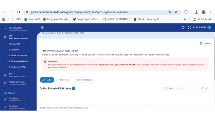 Proses Kirim Data Kelulusan Siswa MIN 4 Tebo dari PDUM ke E-Ijazah Selesai, Tinggal Tunggu Aliran Data Proses Kirim Data Kelulusan Siswa MIN 4 Tebo dari PDUM ke E-Ijazah Selesai, Tinggal Tunggu Aliran Data