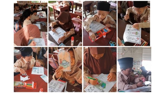 Hasil Karya Tangan Siswa Kelas 2B MIN 4 Tebo: Lentera Ramadhan Tiga Dimensi Dari Kertas untuk Menghias Rumah