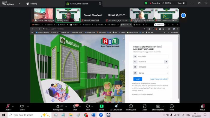 MIN 4 Tebo Ikuti Sosialisasi Penggunaan RDM se-Provinsi Jambi, Sambut Fasilitas Hosting Gratis Kanwil