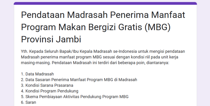 Kemenag Lakukan Pendataan, MIN 4 Tebo Harapkan Program MBG Segera Terealisasi Kemenag Lakukan Pendataan, MIN 4 Tebo Harapkan Program MBG Segera Terealisasi