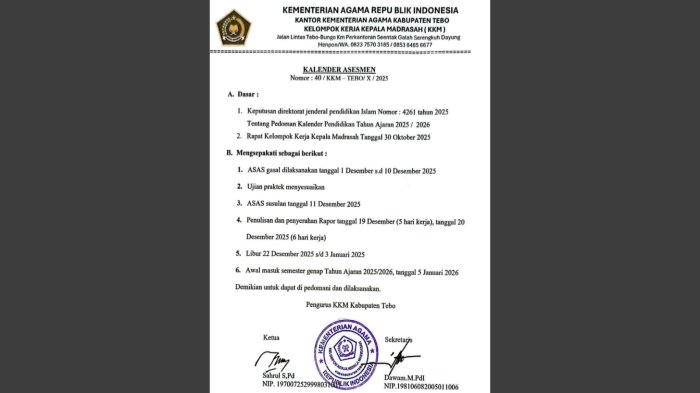 MIN 4 Tebo Tetapkan Jadwal dan Teknis Asesmen Sumatif Akhir Semester MIN 4 Tebo Tetapkan Jadwal dan Teknis Asesmen Sumatif Akhir Semester