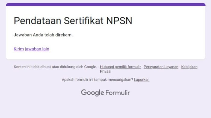 Operator MIN 4 Tebo Selesaikan Pengisian Formulir Penerbitan Sertifikat NPSN