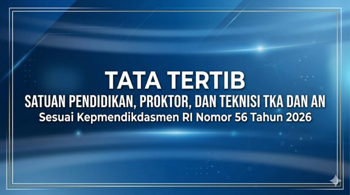 Tata Tertib Satuan Pendidikan, Proktor, dan Teknisi TKA dan AN Sesuai Kepmendikdasmen RI Nomor 56 Tahun 2026