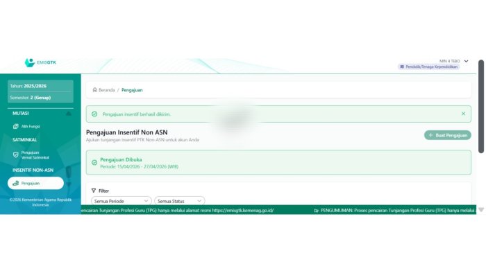 Migrasi Data ke EMIS-GTK Baru Hampir Tuntas, Insentif untuk Dua Guru Non ASN MIN 4 Tebo Selesai Diajukan