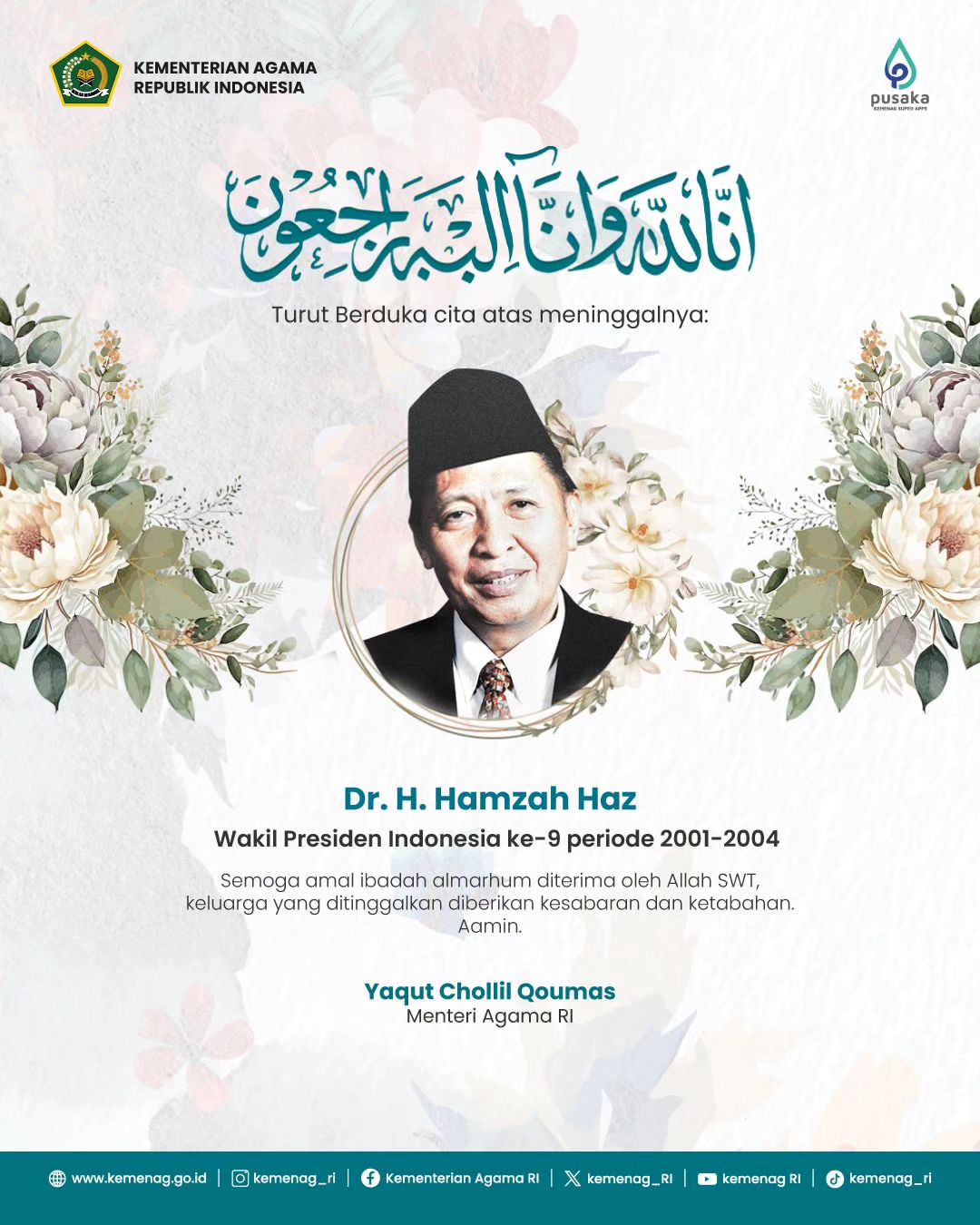 Penghormatan untuk Alm. Dr. H. Hamzah Haz, MIN 4 Tebo Kibarkan Bendera Setengah Tiang dan Hadiahkan Surah Yasin