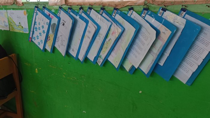 Map yang Bergantung Rapi di Sudut Kelas, Cerminan Perjalanan Belajar Siswa MIN 4 Tebo