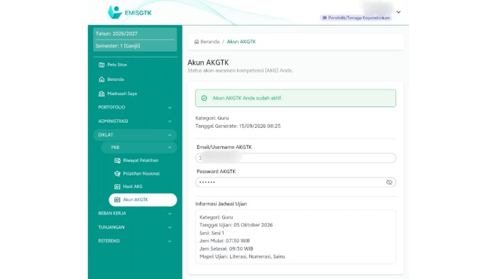 Cara Cek Akun dan Jadwal Ujian AKGTK 2026 Melalui Portal EMIS GTK bagi Guru Madrasah
