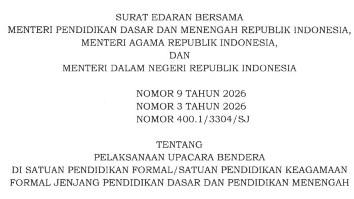 Resmi! SEB 2026 Ubah Ikrar Pelajar Indonesia, Kini Ada Dimensi Iman dan Cinta Resmi! SEB 2026 Ubah Ikrar Pelajar Indonesia, Kini Ada Dimensi Iman dan Cinta