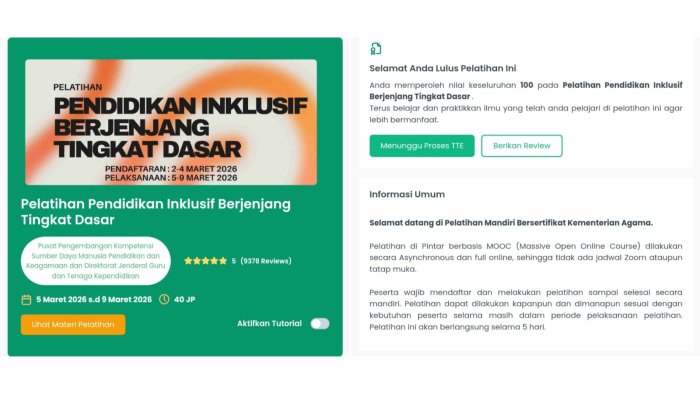 Guru MIN 4 Tebo Tuntaskan MOOC Pintar Pelatihan Pendidikan Inklusif Berjenjang Tingkat Dasar Guru MIN 4 Tebo Tuntaskan MOOC Pintar Pelatihan Pendidikan Inklusif Berjenjang Tingkat Dasar