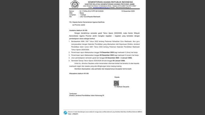 Libur Akhir Semester Guru MIN 4 Tebo Mengacu pada Kalender Pendidikan Kemenag Libur Akhir Semester Guru MIN 4 Tebo Mengacu pada Kalender Pendidikan Kemenag