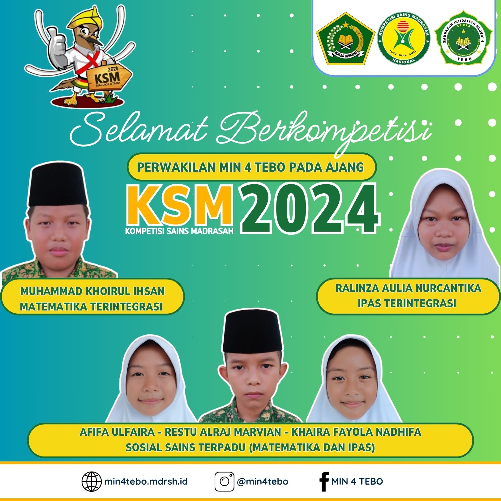 Jelang KSM Tingkat Kabupaten, 5 Siswa MIN 4 Tebo Jalani Simulasi