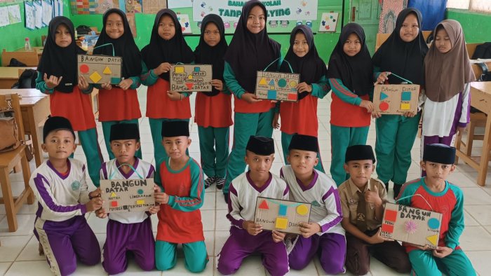 Kelas 5B MIN 4 Tebo Daur Ulang Kit Matematika pada Kegiatan P5RA
