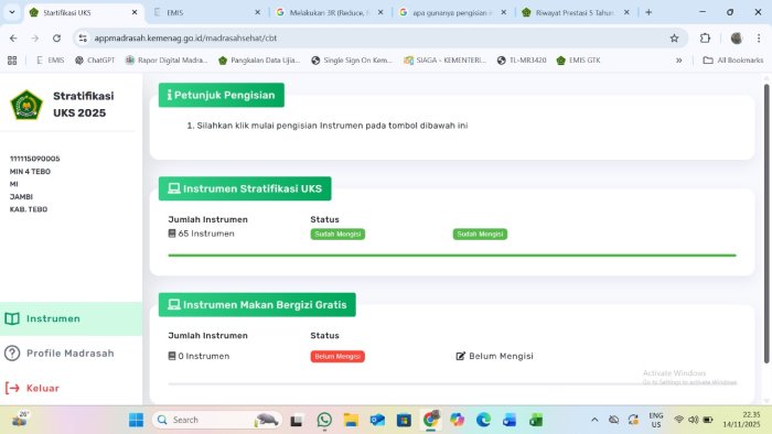 Stratifikasi UKS/M Selesai, MIN 4 Tebo Siap Tingkatkan Layanan Kesehatan Madrasah